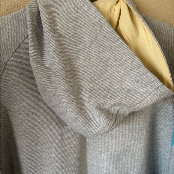 Gray Star-Patterned Zip-Up Hoodie Long robe Quacker Factory 1X - Picture 8 of 8